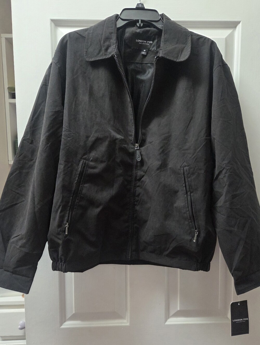 London Fog Black Lightweight Zip-Front Shirt Jacket